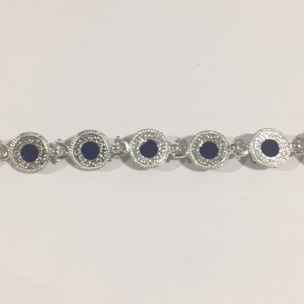 Silver 925 Greek Eye Hamsa  Bracelet - Picture 5 of 6